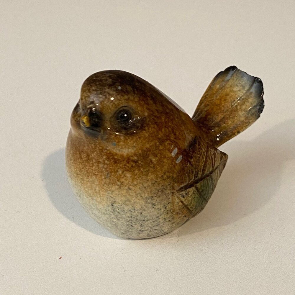 Vintage Ganz Leaf Bird Pottery Figurine with‎ Leaf-Shaped Wings 2”x2.5”